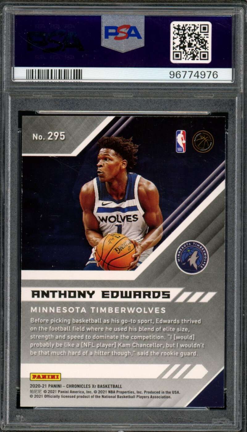 Anthony Edwards Rookie Card 2020-21 Chronicles Pink #295 PSA 9 Image 2