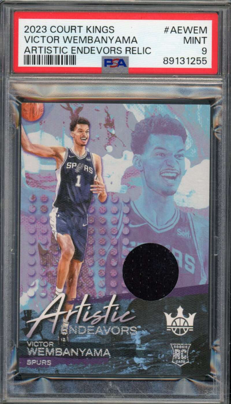 Victor Wembanyama Rookie 2023 Court Kings Artistic Endevors Relic #AEWEM PSA 9 Image 1