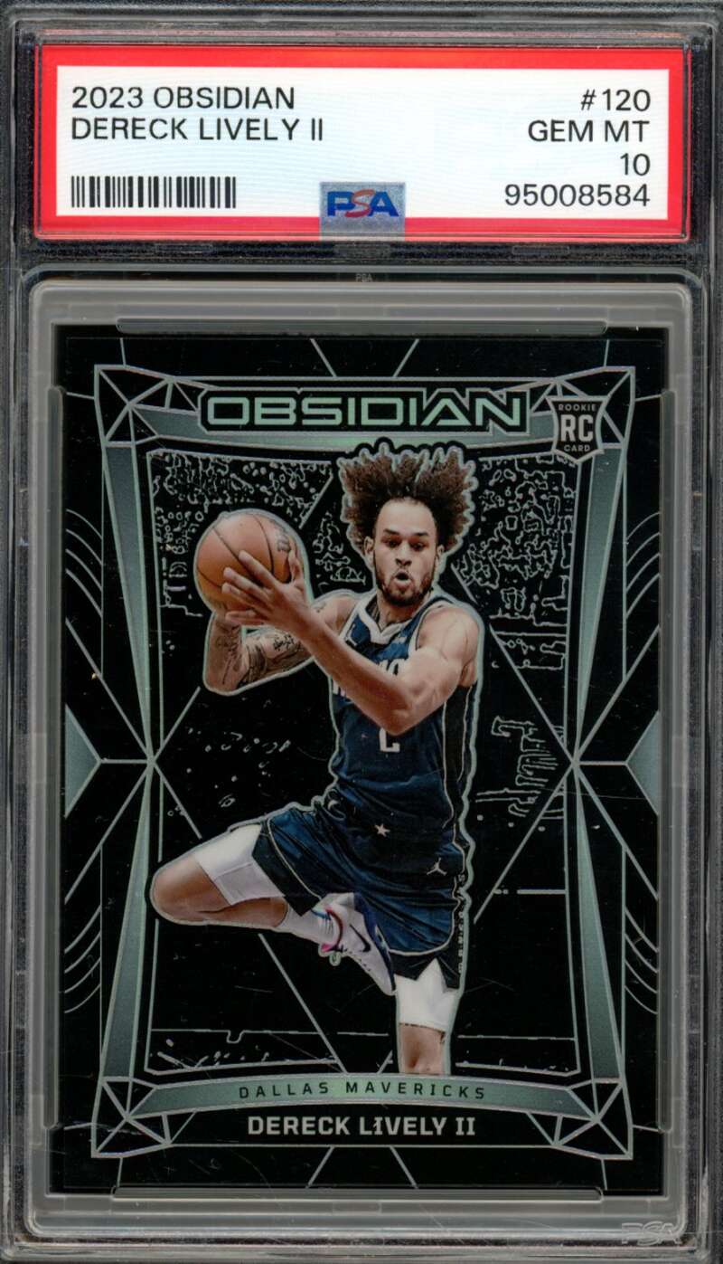 Dereck Lively II Rookie Card 2023-24 Obsidian #120 PSA 10 Image 1