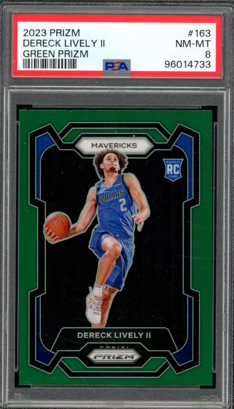 Dereck Lively II Rookie Card 2023-24 Prizm Green Prizm #163 PSA 8 Image 1