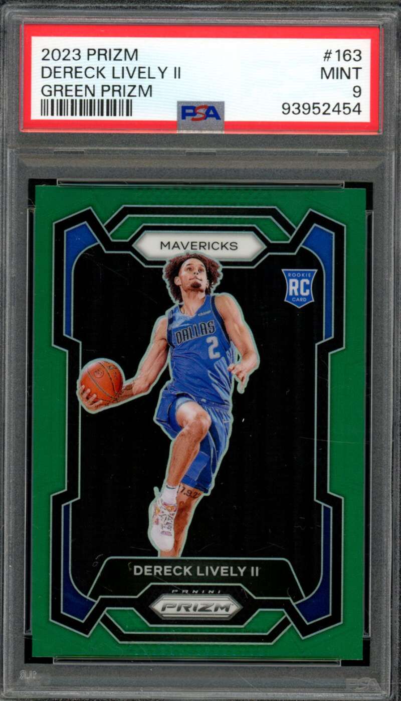 Dereck Lively II Rookie Card 2023-24 Prizm Green Prizm #163 PSA 9 Image 1