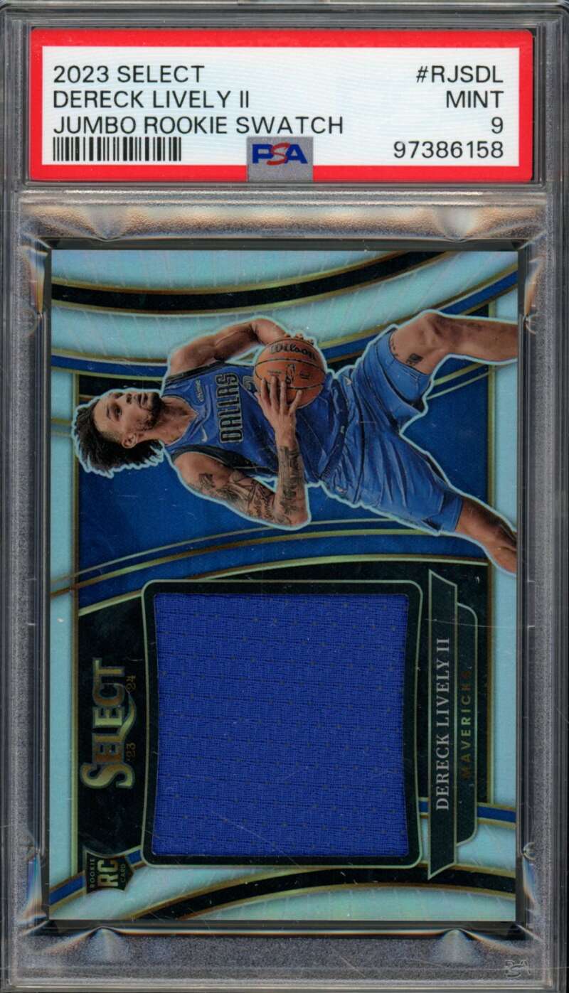 Dereck Lively II Rookie Card 2023-24 Select Jumbo Rookie Swatch #RJSDL PSA 9 Image 1