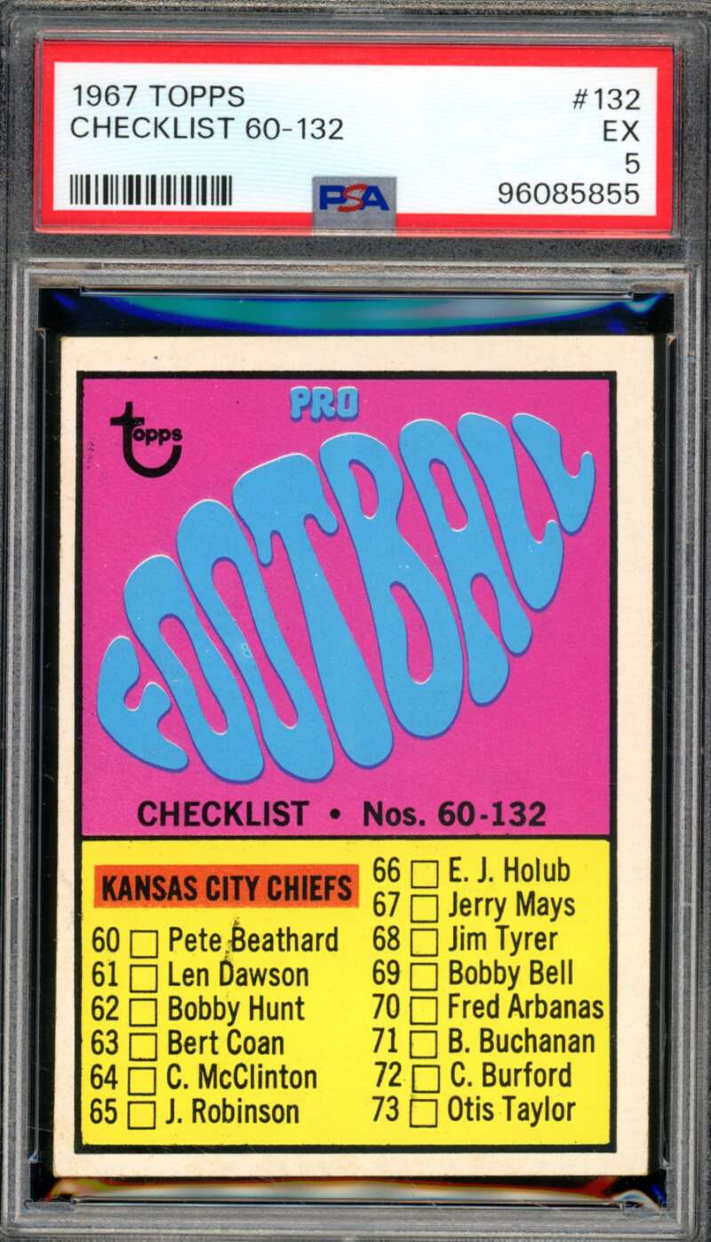 Checklist Card 1967 Topps #132 PSA 5 Image 1