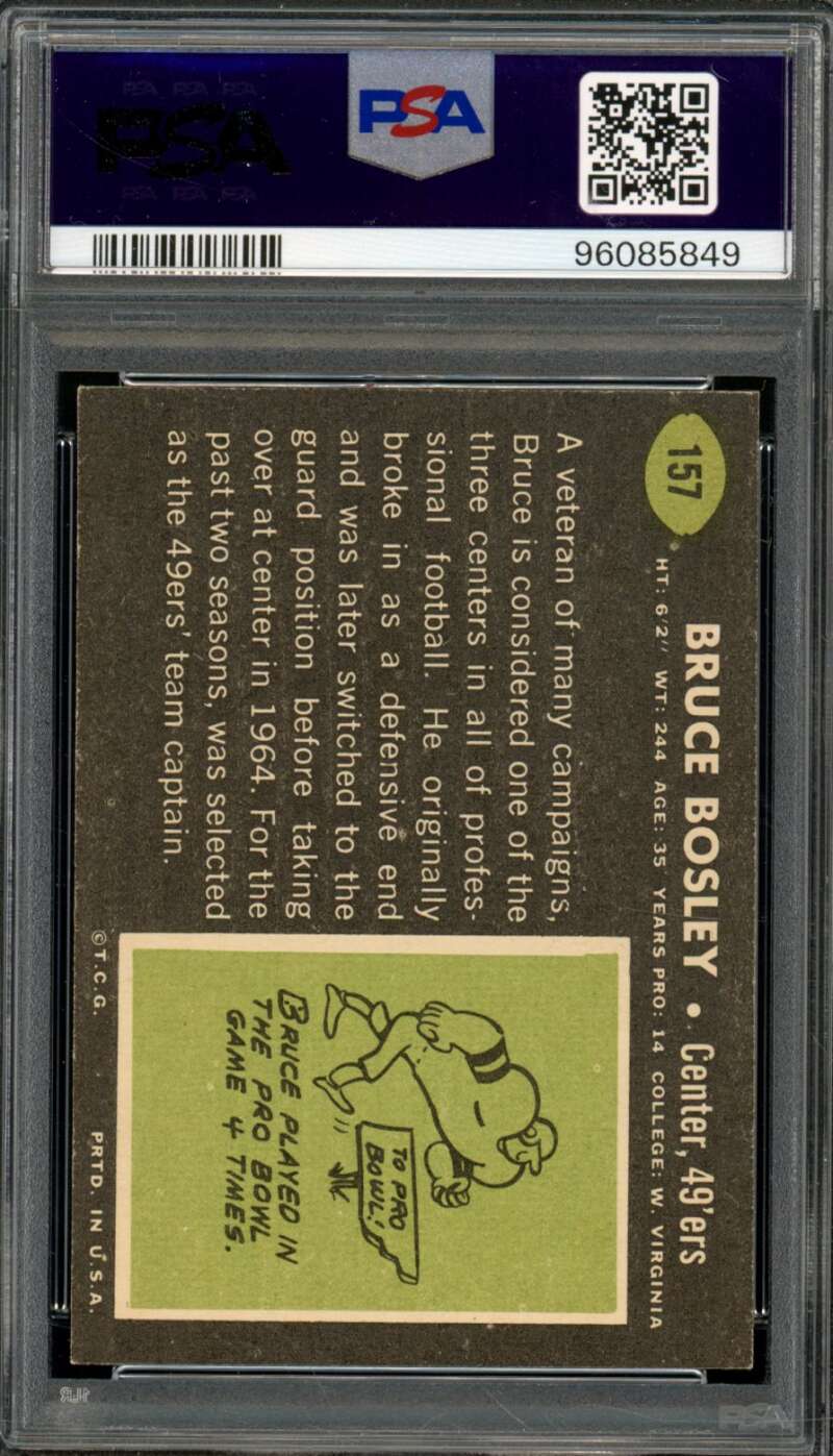 Bruce Bosley Card 1969 Topps #157 PSA 6 Image 2