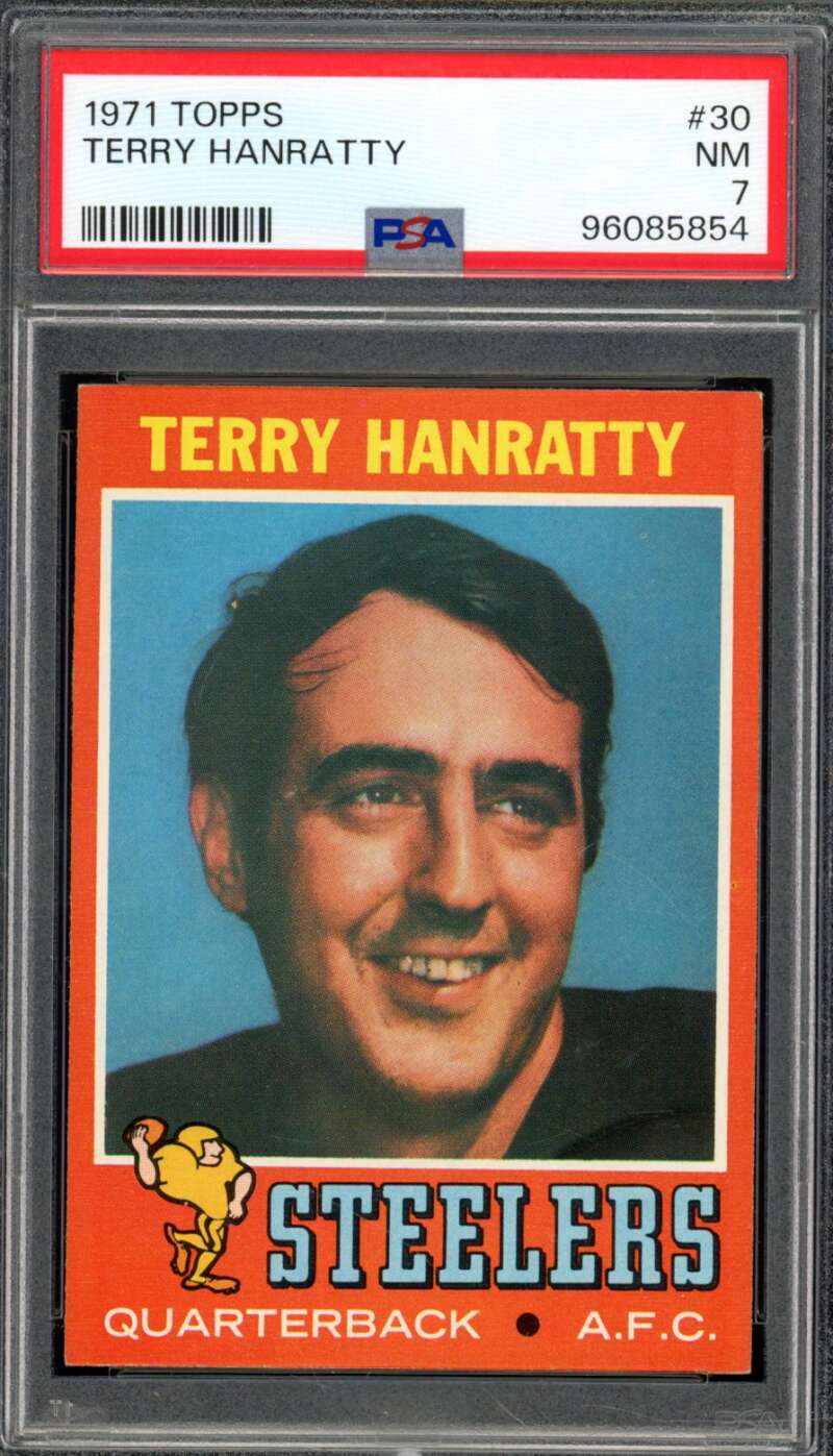 Terry Hanratty Card 1971 Topps #30 PSA 7 Image 1