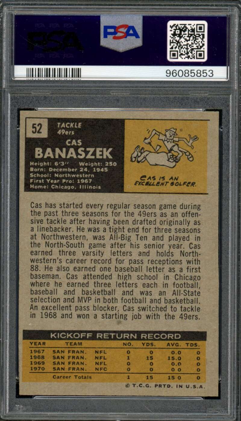 Cas Banaszek Card 1971 Topps #52 PSA 7 Image 2