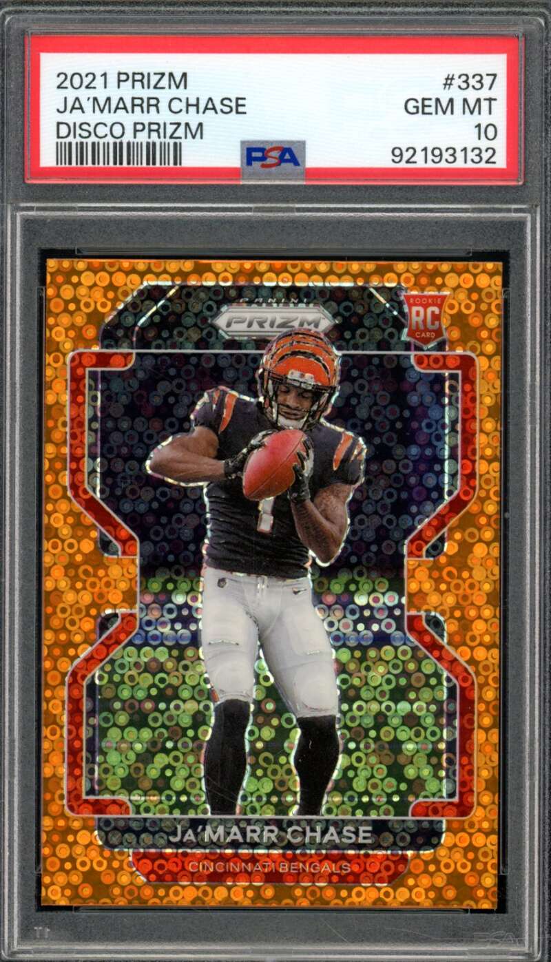 Ja'Marr Chase Rookie Card 2021 Panini Prizm #337 PSA 10 Image 1