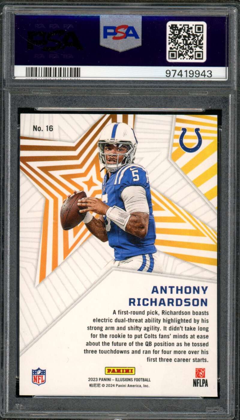 Anthony Richardson Rookie Card 2023 Illusions Shining Stars #16 PSA 8 Image 2