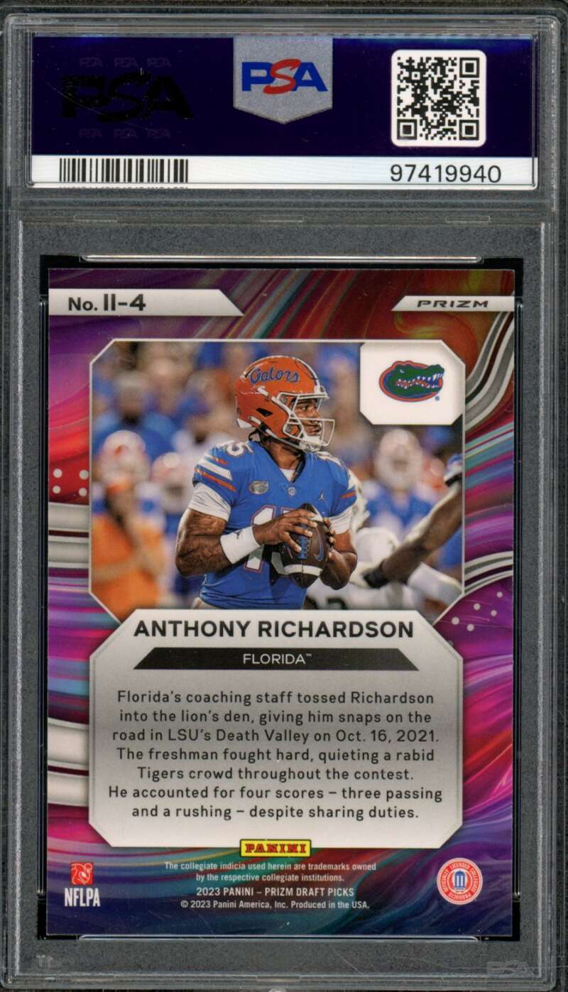 Anthony Richardson Rookie 2023 Prizm Draft Picks II Gold Ice Prizm #114 PSA 9 Image 2