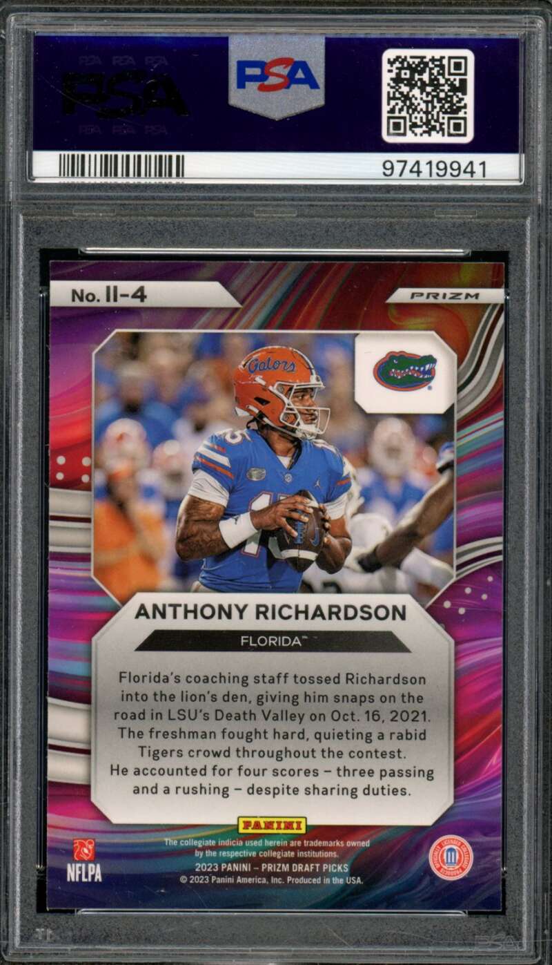 Anthony Richardson Rookie 2023 Prizm Draft Picks II Gold Ice Prizm #114 PSA 10 Image 2