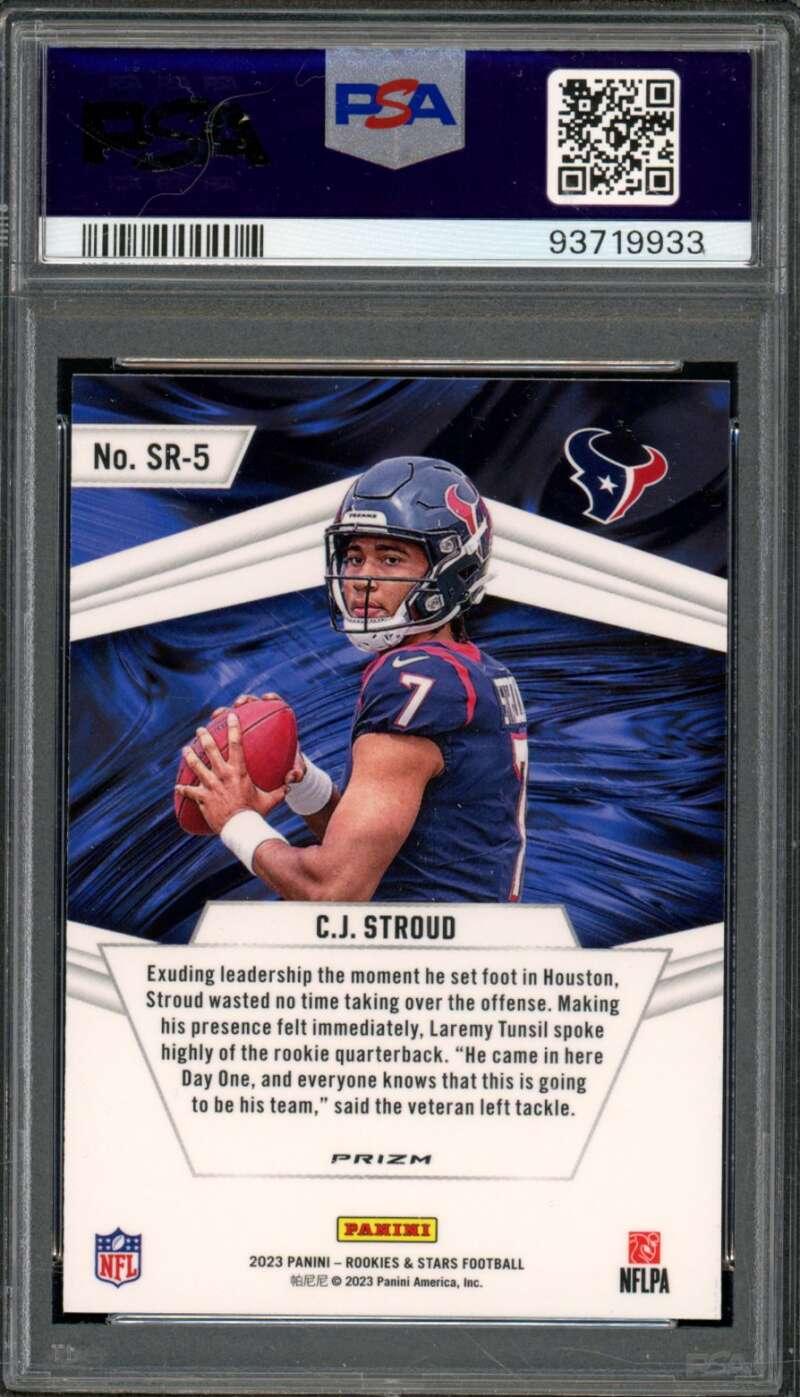 C.J. Stroud Rookie Card 2023 Rookies Stars Stellar Rookies #SR5 PSA 9 Image 2