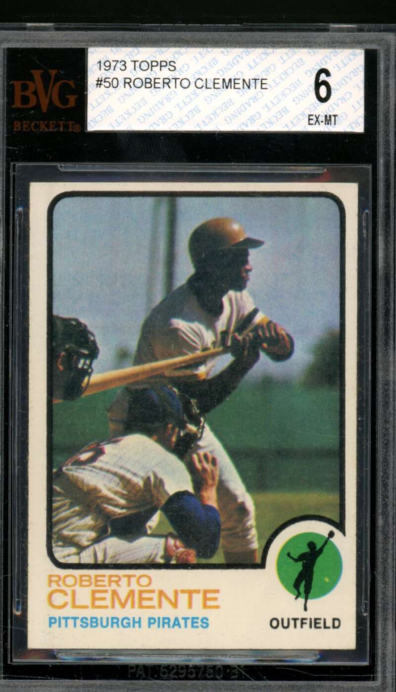 Roberto Clemente Card 1973 Topps #50 BGS BVG 6 Image 1