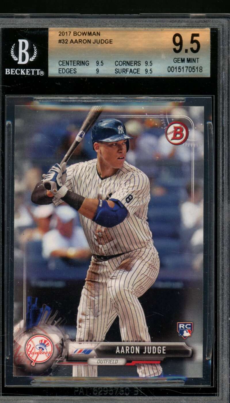 Aaron Judge Rookie Card 2017 Bowman #32 BGS 9.5 Image 1