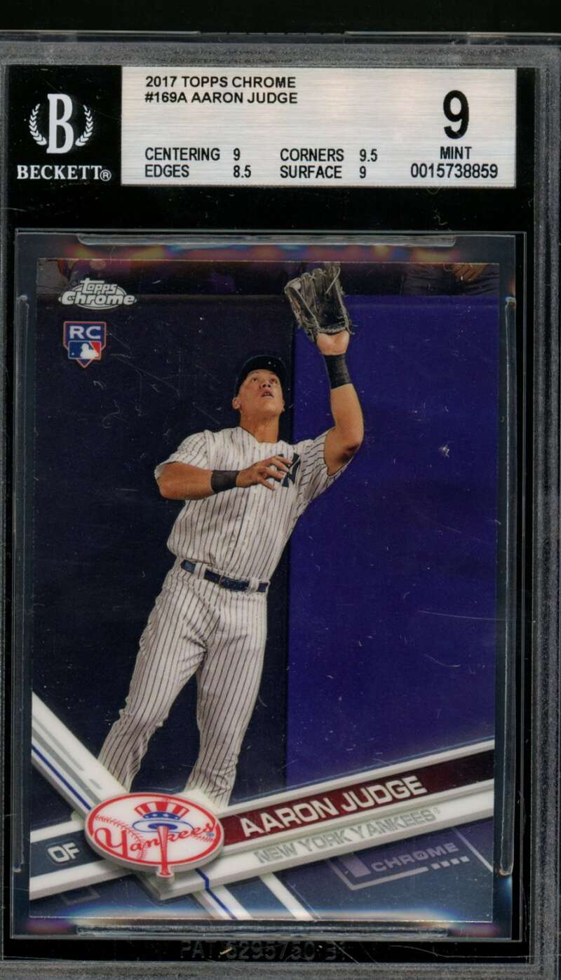 Aaron Judge Rookie Card 2017 Topps Chrome #169 BGS 9 Image 1