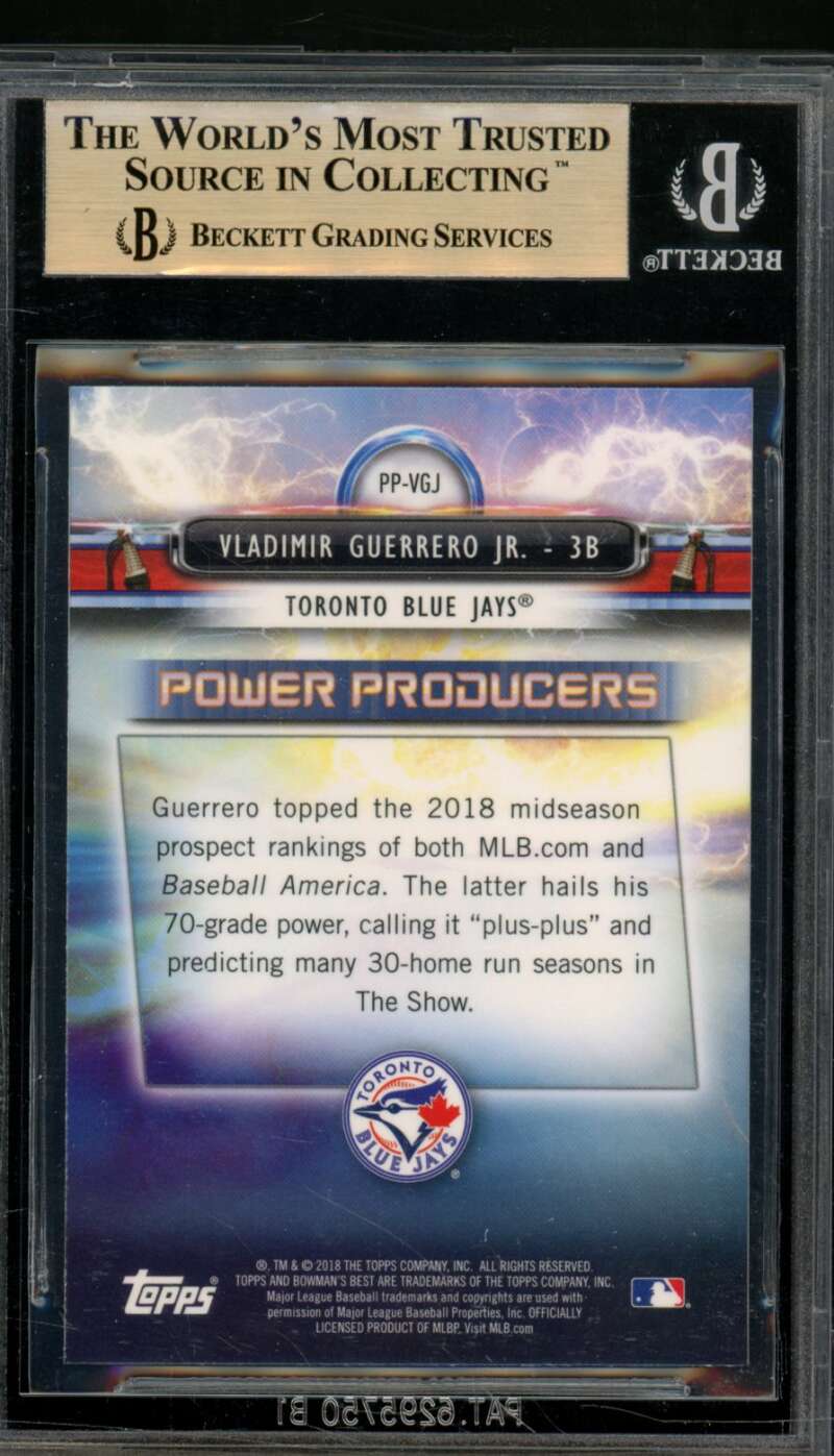 Vladimir Guerrero Jr. 2018 Bowman's Best Power Producer Refractor #PPVGJ BGS 10 Image 2