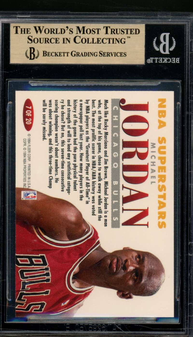 Michael Jordan Card 1993-94 Fleer NBA Superstars #7 BGS 9.5 Image 2