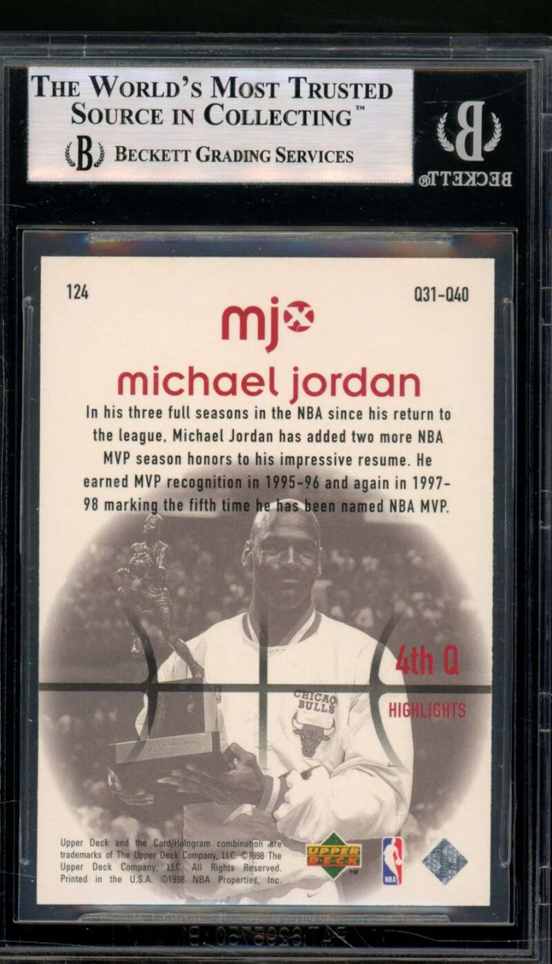 Michael Jordan Card 1998-99 Upper Deck MJX #124 BGS 9 Image 2