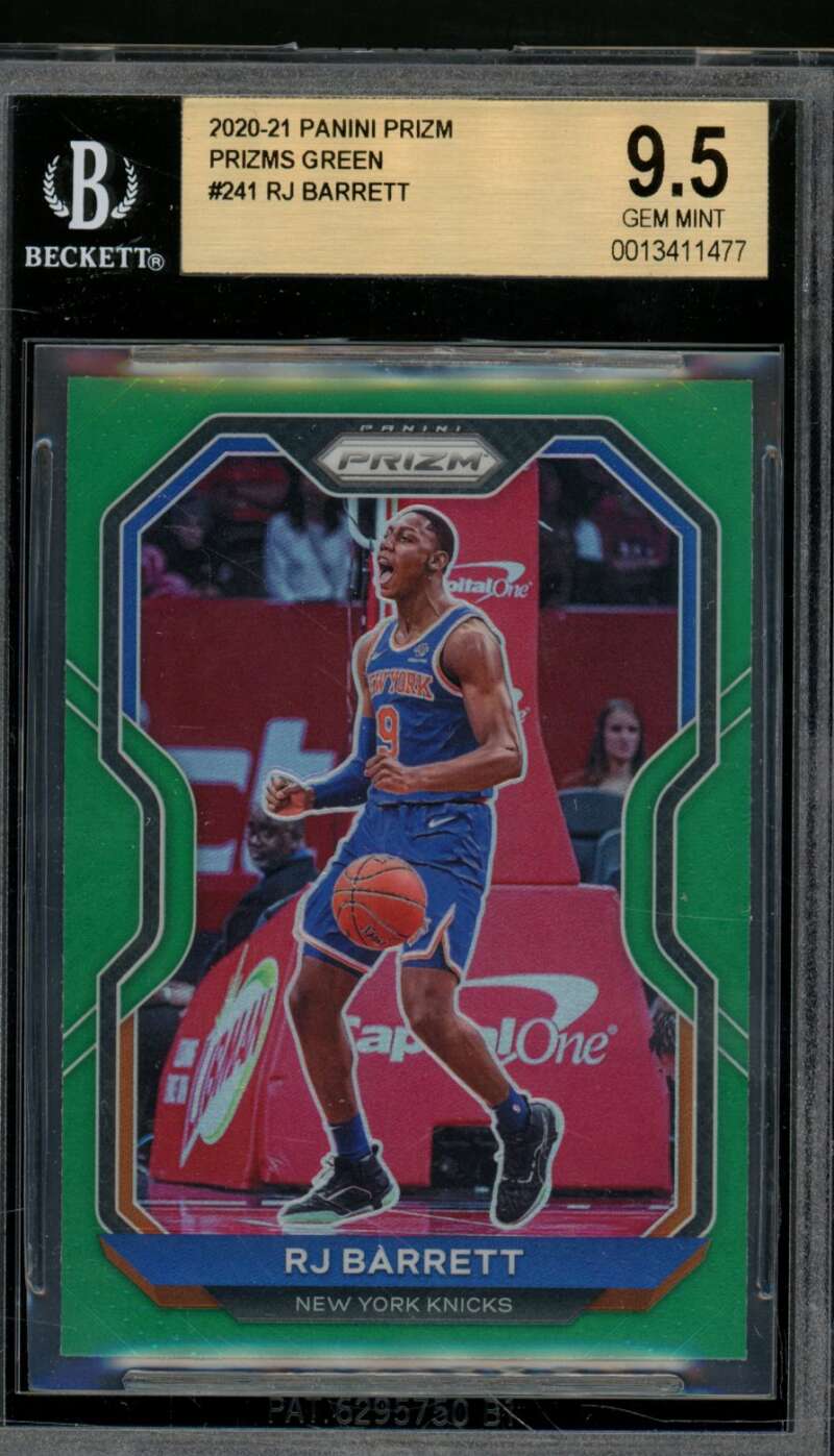 RJ Barrett Card 2020-21 Panini Prizm Prizms Green #241 BGS 9.5 Image 1