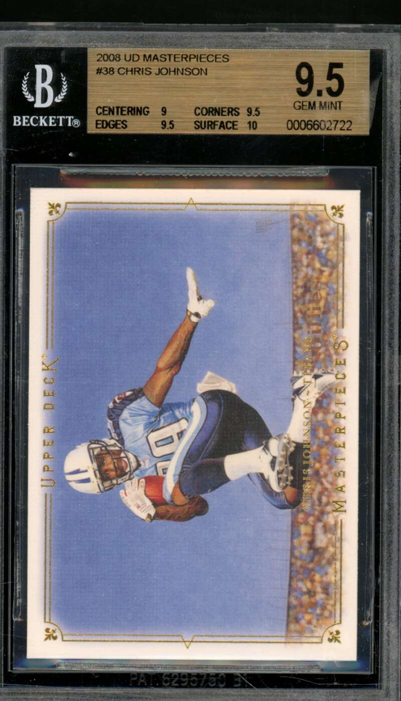 Chris Johnson Rookie Card 2008 UD Masterpieces #38 BGS 9.5 Image 1