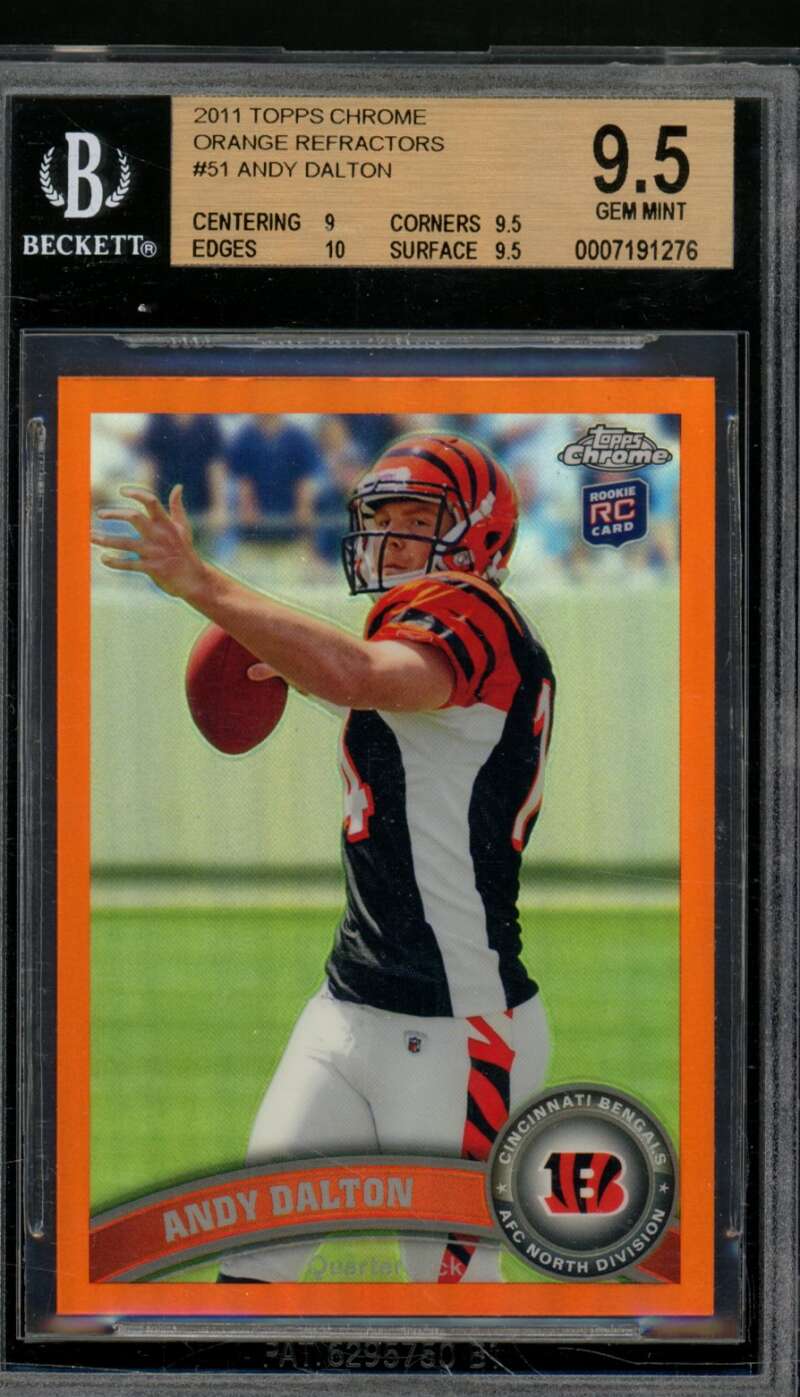 Andy Dalton Rookie Card 2011 Topps Chrome Orange Refractors #51 BGS 9.5 Image 1