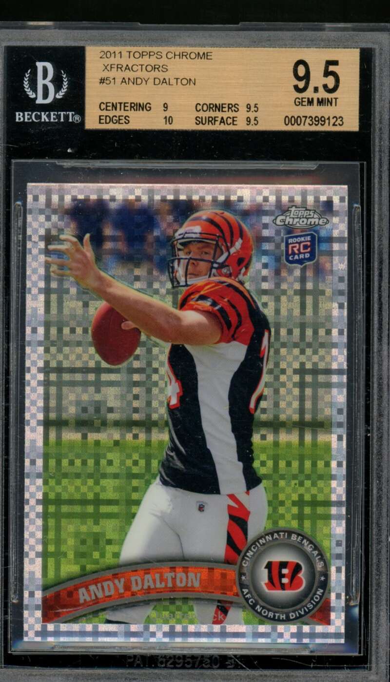 Andy Dalton Rookie Card 2011 Topps Chrome Xfractors #51 BGS 9.5 Image 1