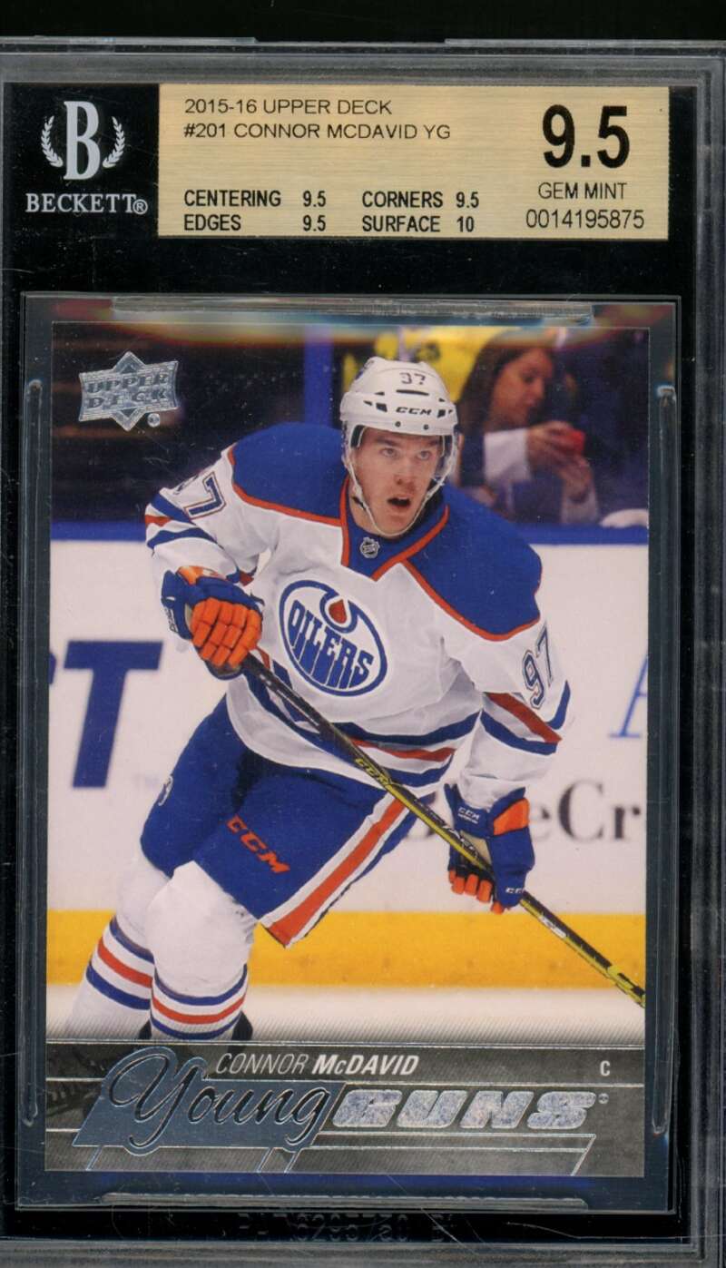 Connor McDavid Rookie Card 2015-16 Upper Deck #201 BGS 9.5 Image 1