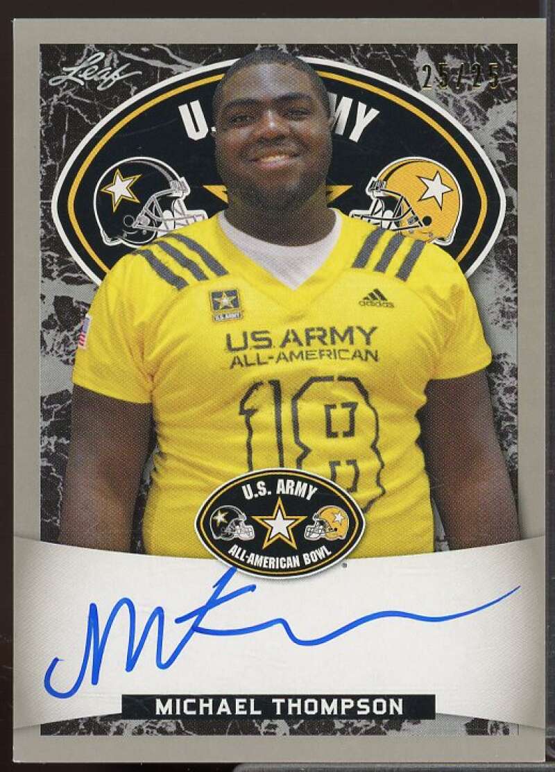 Michael Thompson 2018 Leaf Army All-American Bowl Tour Autograph Silver #ATAMT1  Image 1