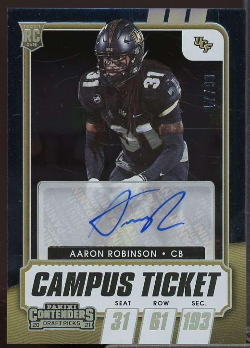 Aaron Robinson AU Rookie 2021 Panini Contenders Draft Picks Campus Ticket #287  Image 1