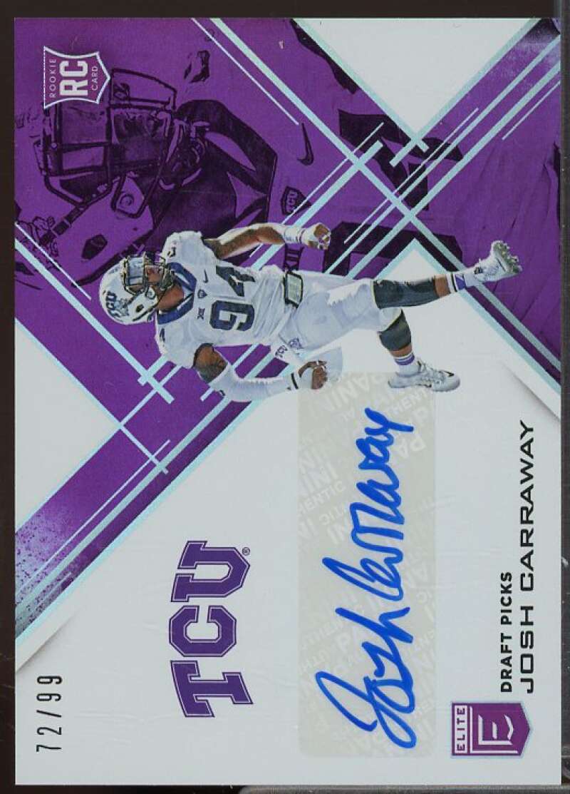 Josh Carraway Rookie 2017 Elite Draft Picks Autographs Aspirations Purple #249  Image 1