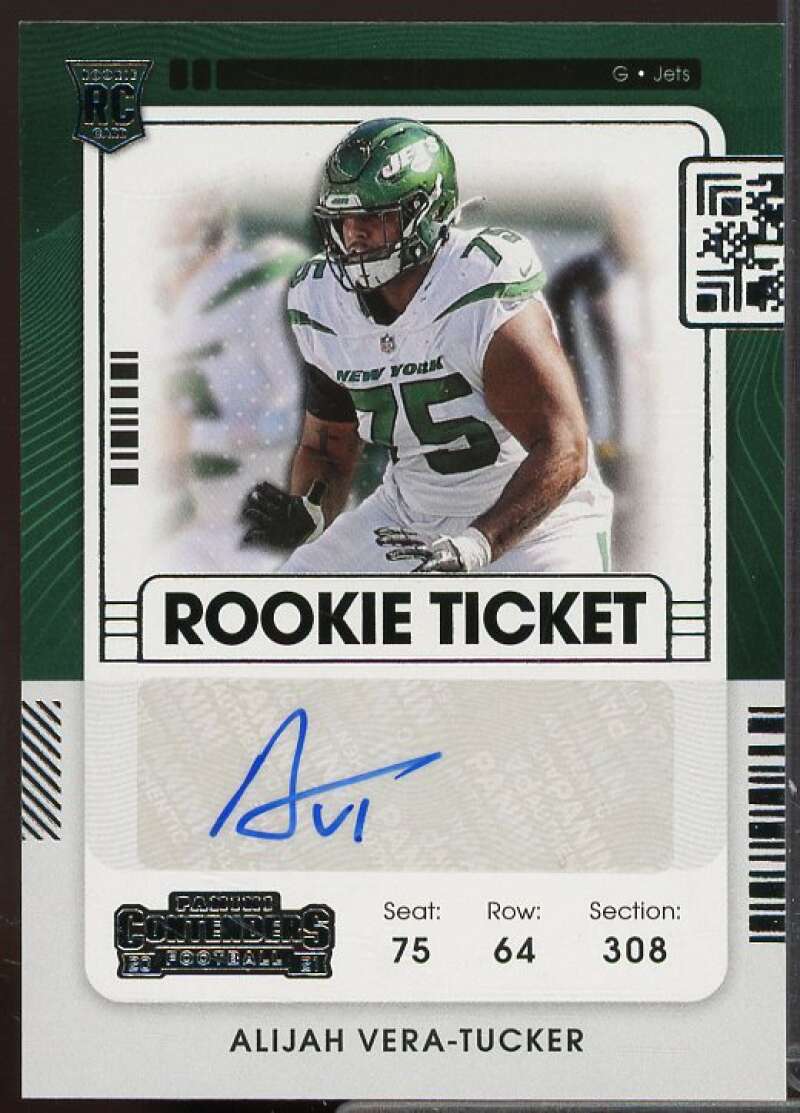 Alijah Vera-Tucker AU Rookie Card 2021 Panini Contenders #148  Image 1