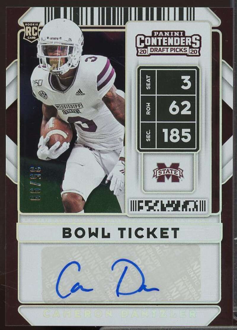 Cameron Dantzler AU Rookie 2020 Panini Contenders Draft Picks Bowl Ticket #191  Image 1