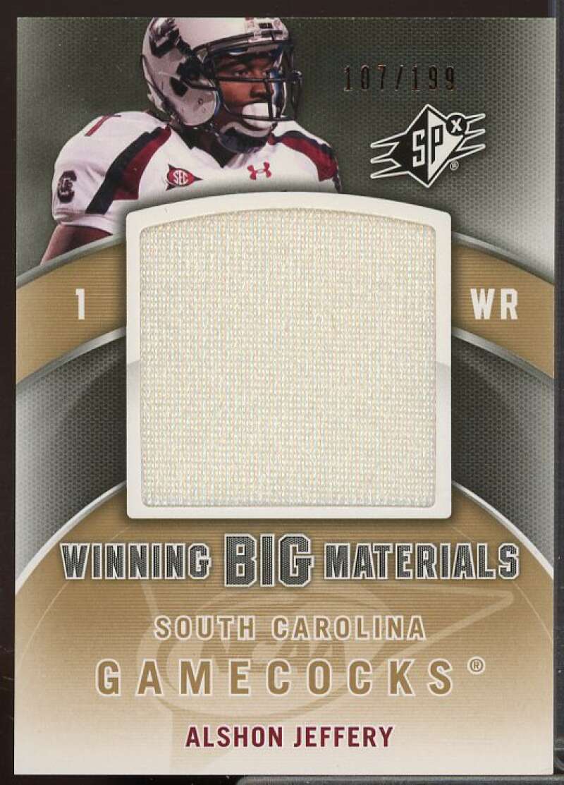 Alshon Jeffery Rookie Card 2012 SPx Winning Big Materials #WM1  Image 1