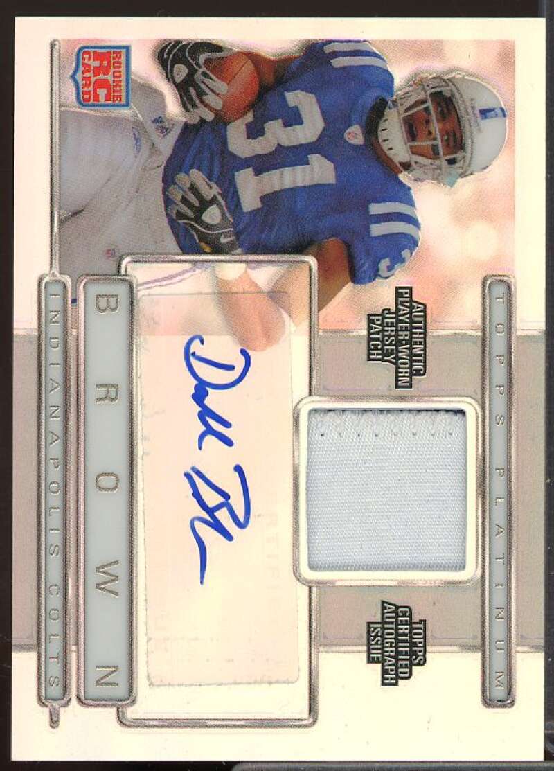 Donald Brown/150 Rookie Card 2009 Topps Platinum Autographed Patches #ARPDBR  Image 1