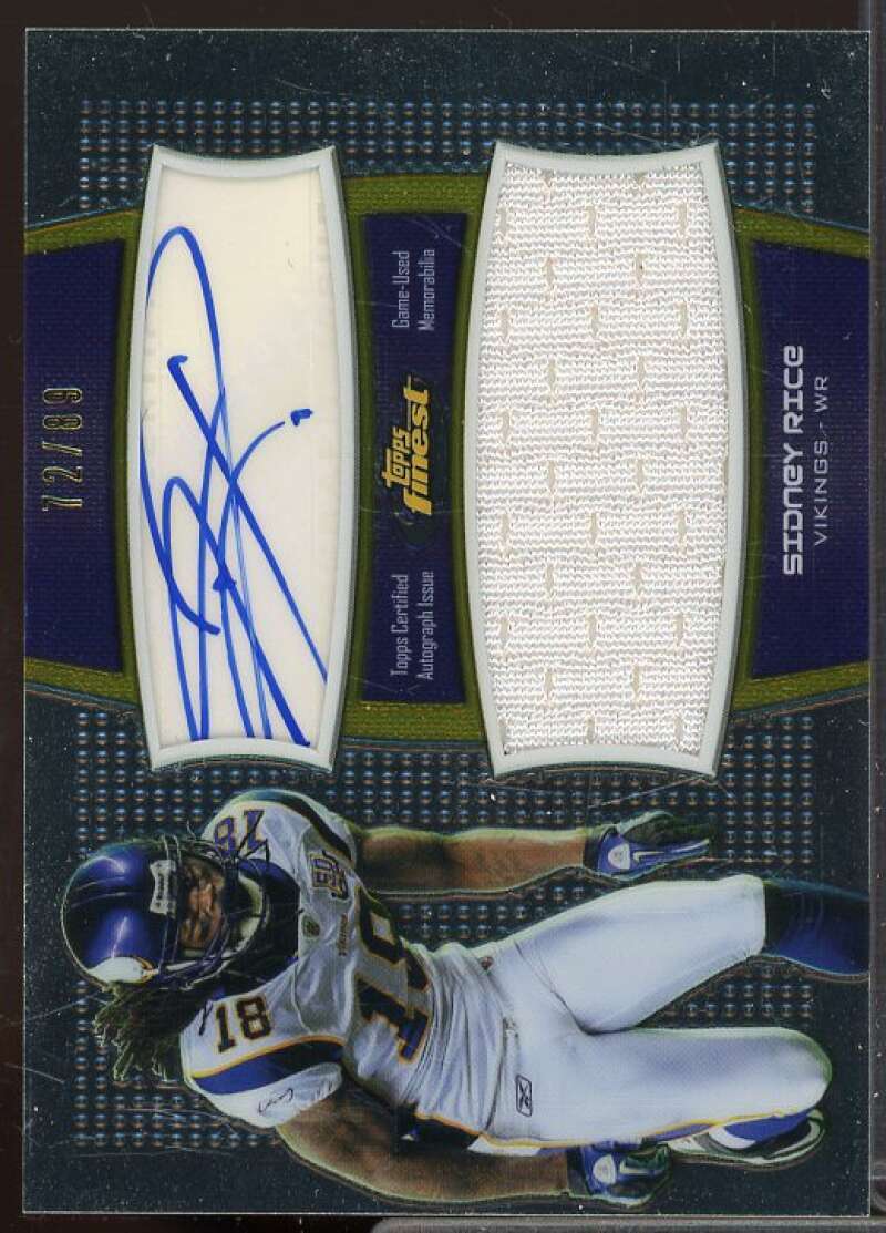 Sidney Rice/89 Rookie Card 2011 Finest Jumbo Jersey Autographs #AJRSR  Image 1