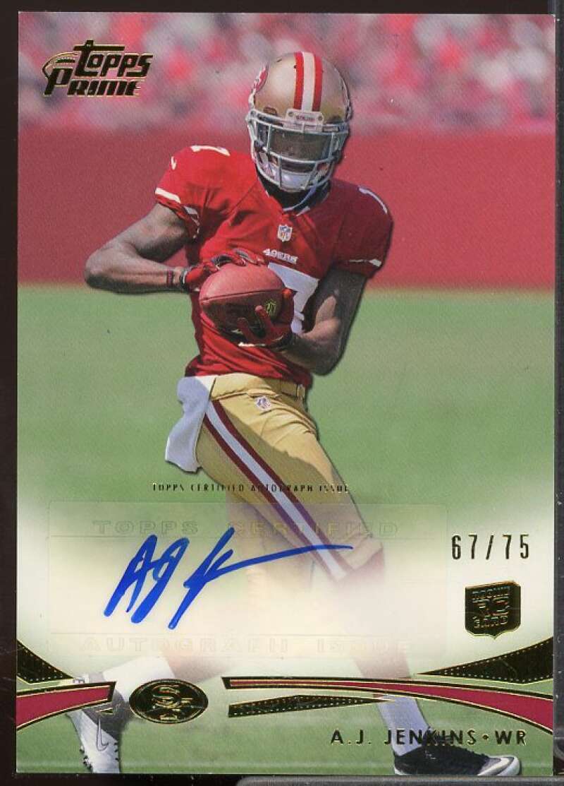 A.J. Jenkins Rookie Card 2012 Topps Prime Rookie Autographs Gold #11  Image 1