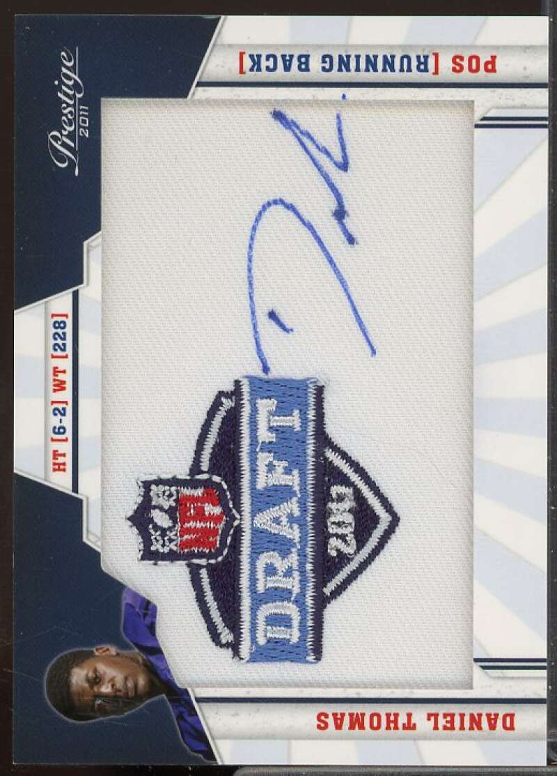 Daniel Thomas Rookie 2011 Prestige NFL Draft Autographed Patch Draft Logo #8  Image 1