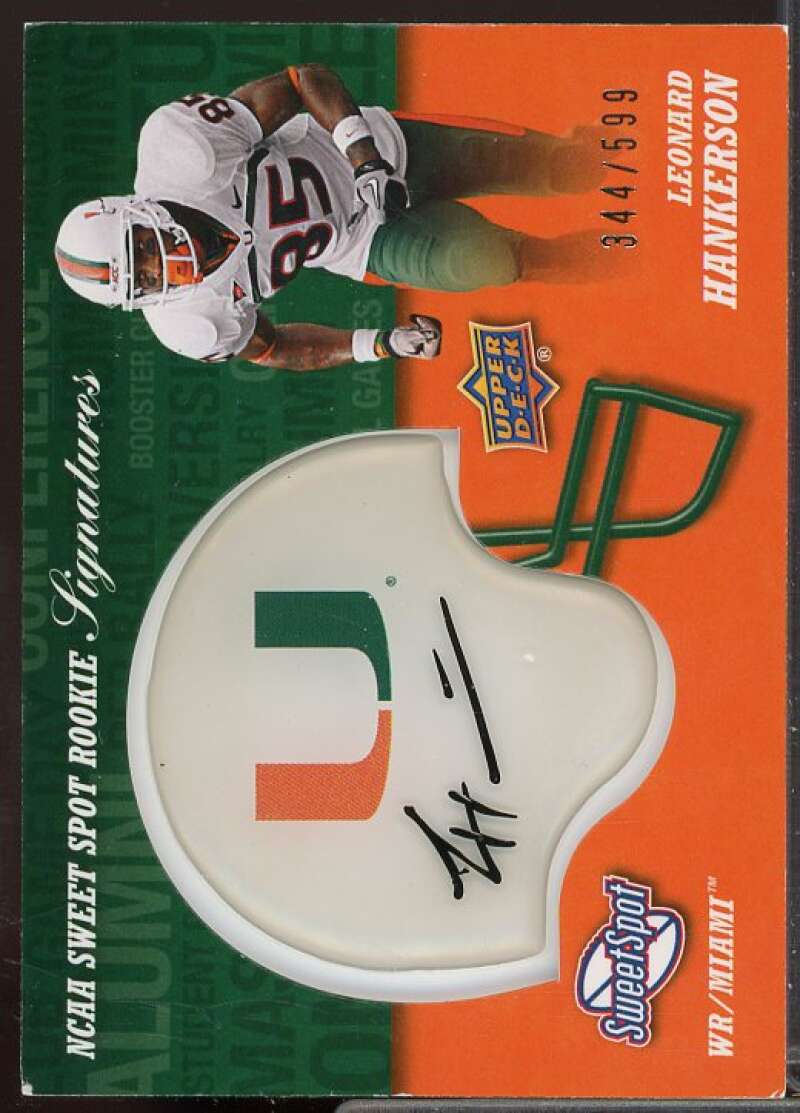 Leonard Hankerson/599 Rookie Card 2011 Sweet Spot Rookie Signatures #RSLH  Image 1