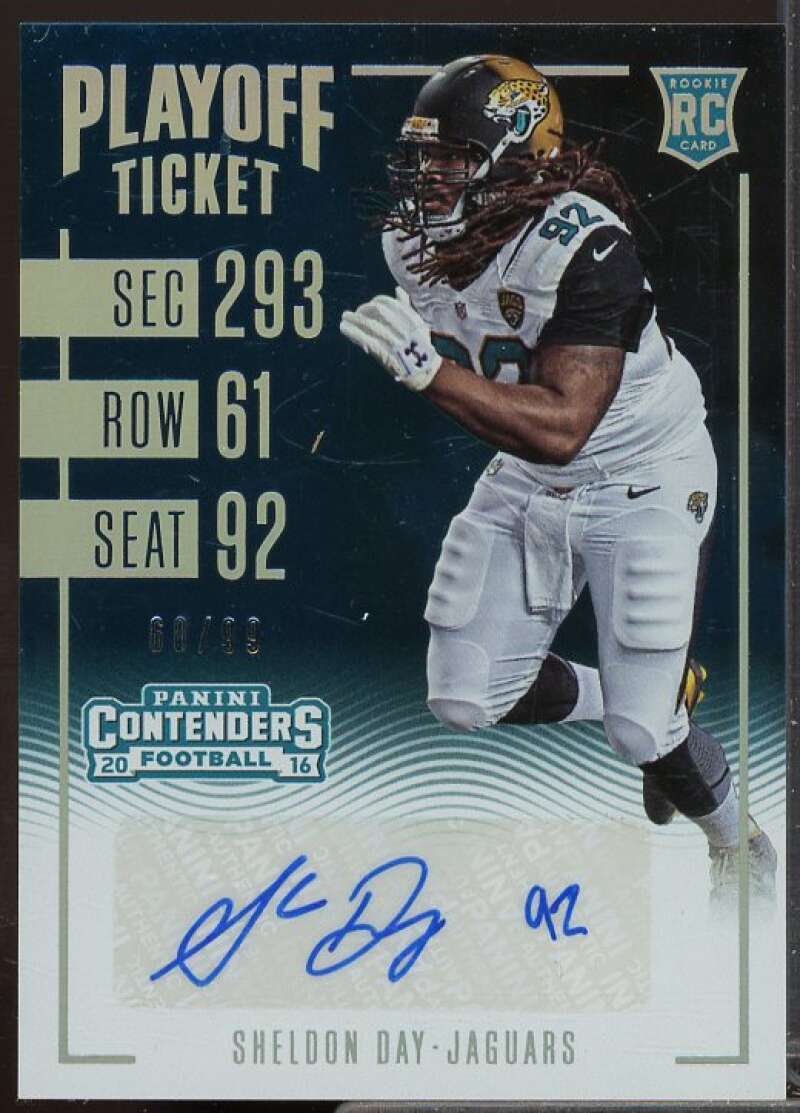 Sheldon Day AU/99 Rookie Card 2016 Panini Contenders Playoff Ticket #280  Image 1