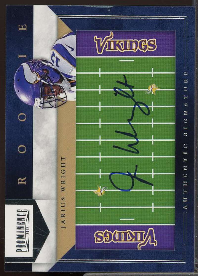 Jarius Wright/240 Rookie 2012 Panini Prominence Rookie NFL Field Autograph #243  Image 1