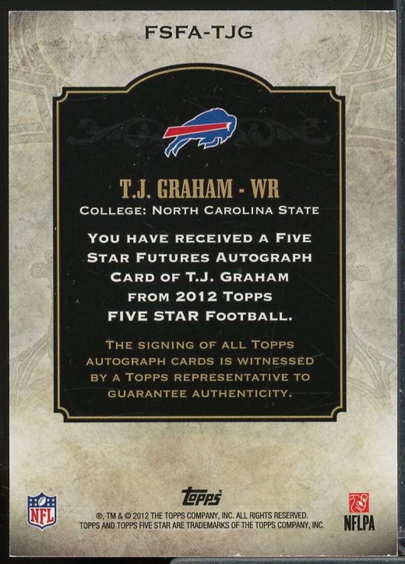 T.J. Graham/200 Rookie Card 2012 Topps Five Star Rookie Autographs #FSFATJG  Image 2