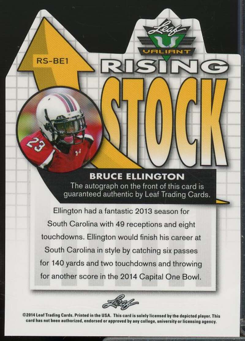 Bruce Ellington Rookie Card 2014 Leaf Valiant Draft Rising Stock #RSBE1  Image 2