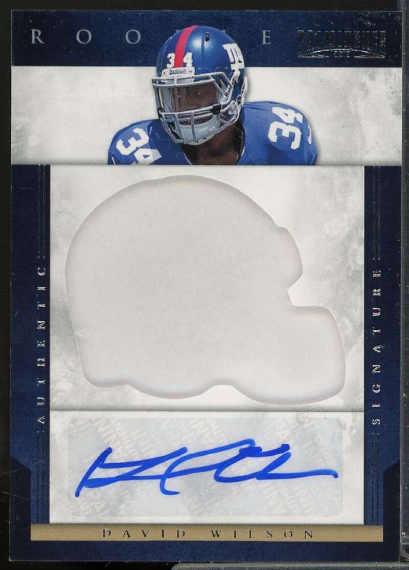 David Wilson Rookie 2012 Panini Prominence Rookie Team Helmet Autographs #216  Image 1