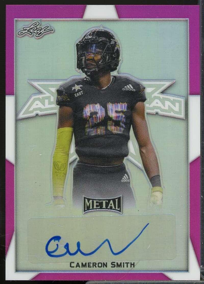 Cameron Smith/10 2019 Leaf Army All-American Bowl Metal Autographs Pink #BACS1  Image 1