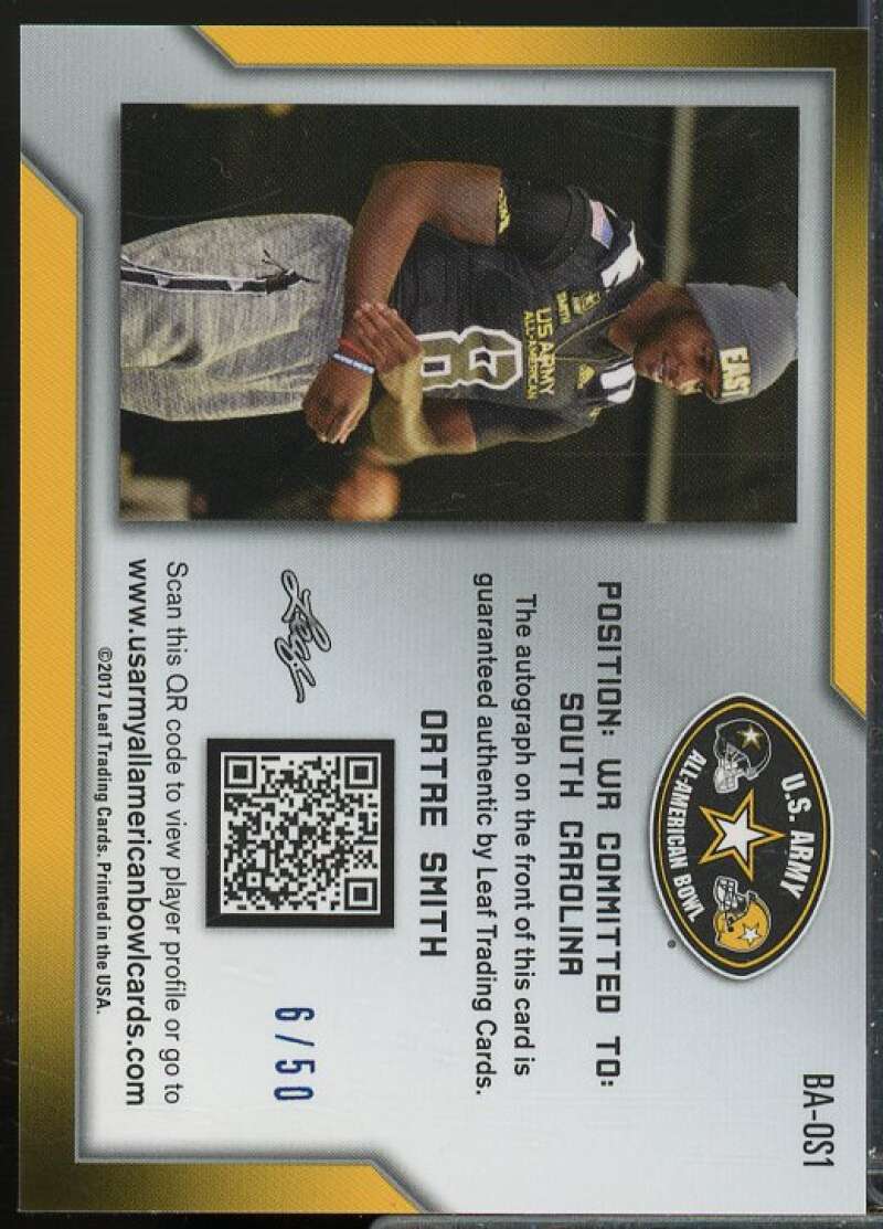 OrTre Smith Rookie 2017 Leaf Army All-American Bowl Metal Autograph Blue #BAOS1  Image 2