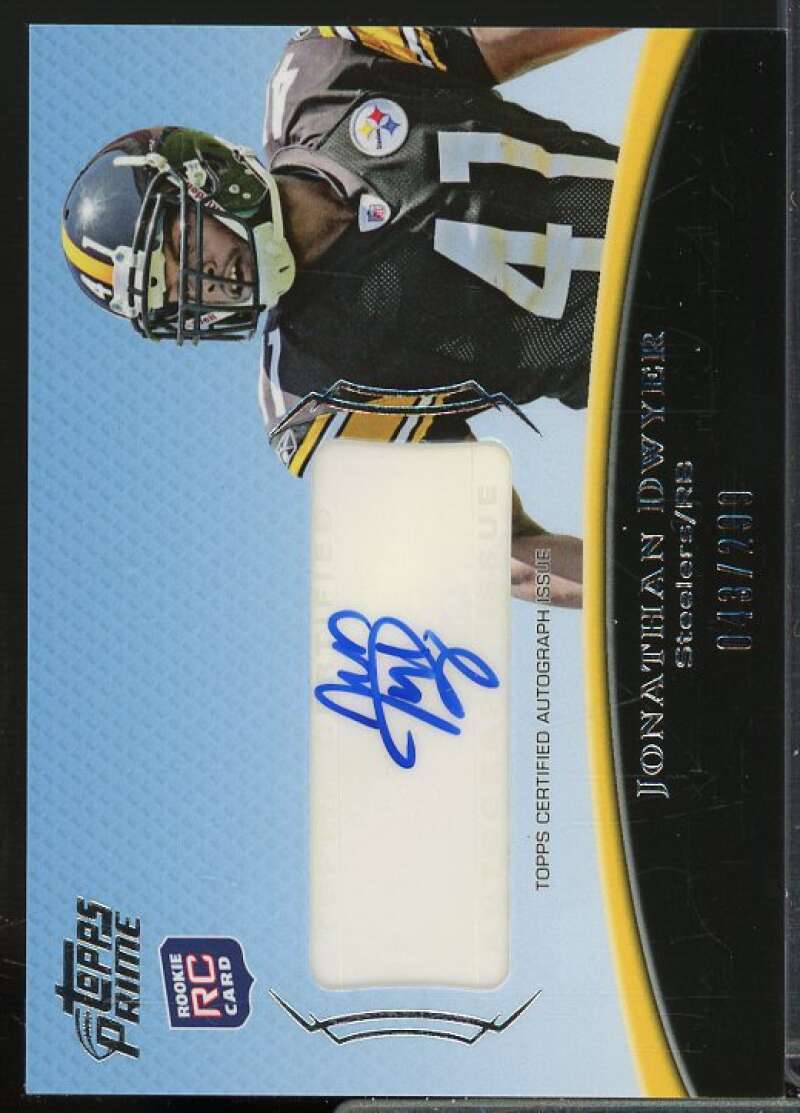 Jonathan Dwyer/299 Rookie Card 2010 Topps Prime Rookie Autographs #PARJD  Image 1