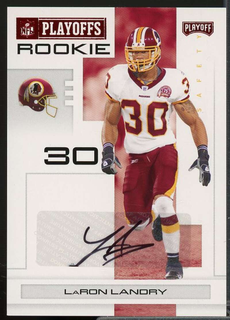 LaRon Landry/100 Rookie Card 2007 Playoff NFL Playoffs Signatures Red #136  Image 1