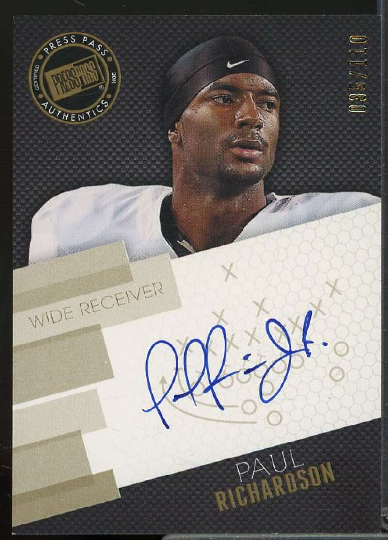 Paul Richardson/110 Rookie Card 2014 Press Pass Autographs Gold #PR  Image 1