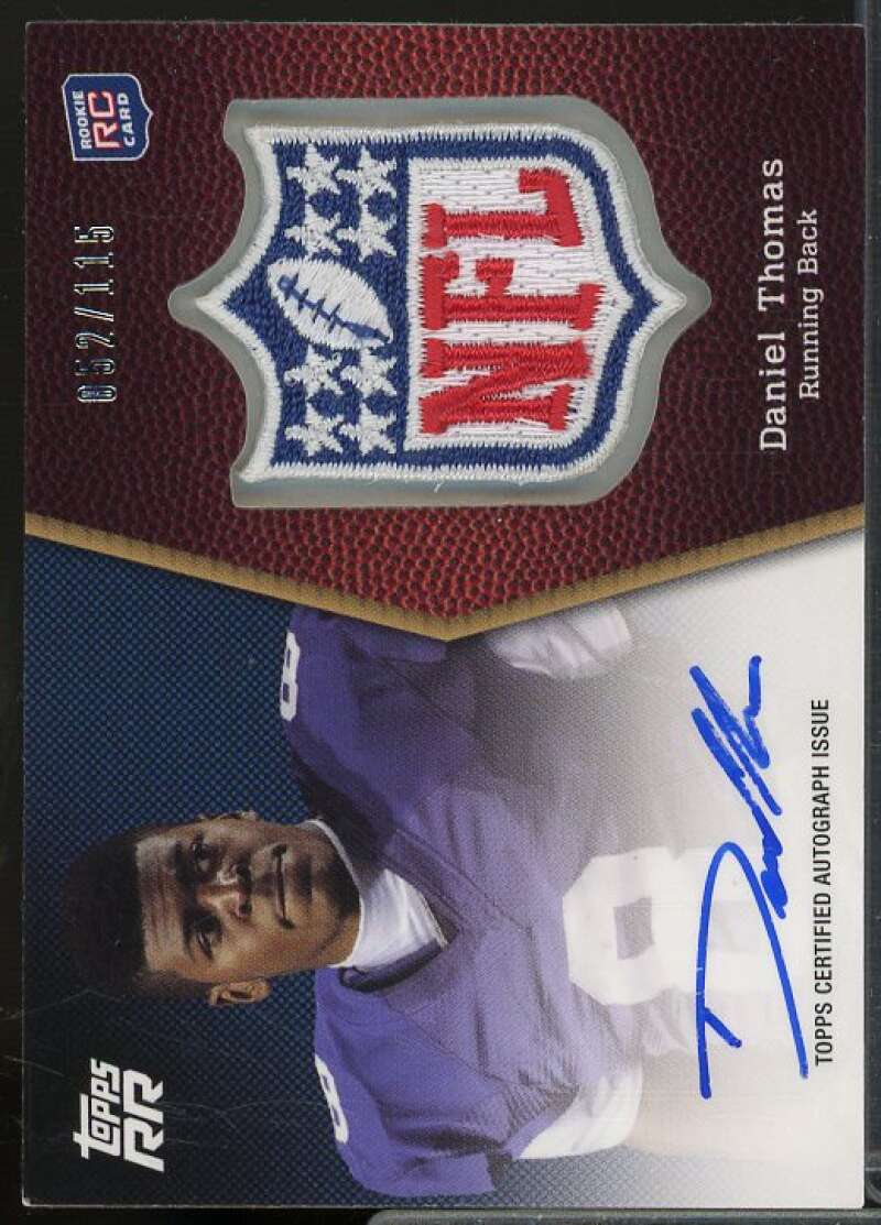 Daniel Thomas 2011 Topps Rising Rookies NFL Shield Patch Autographs #SRAPDT  Image 1