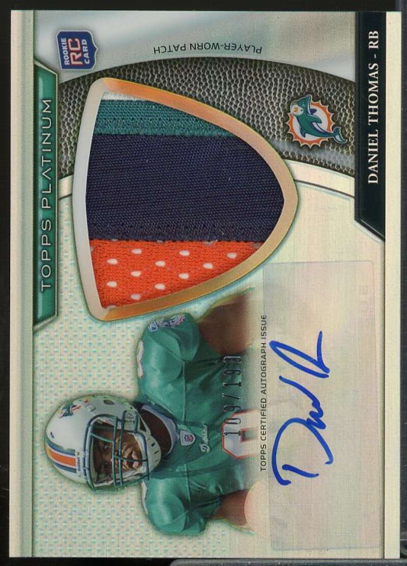 Daniel Thomas/199 Rookie Card 2011 Topps Platinum Rookie Patch Autographs #44  Image 1