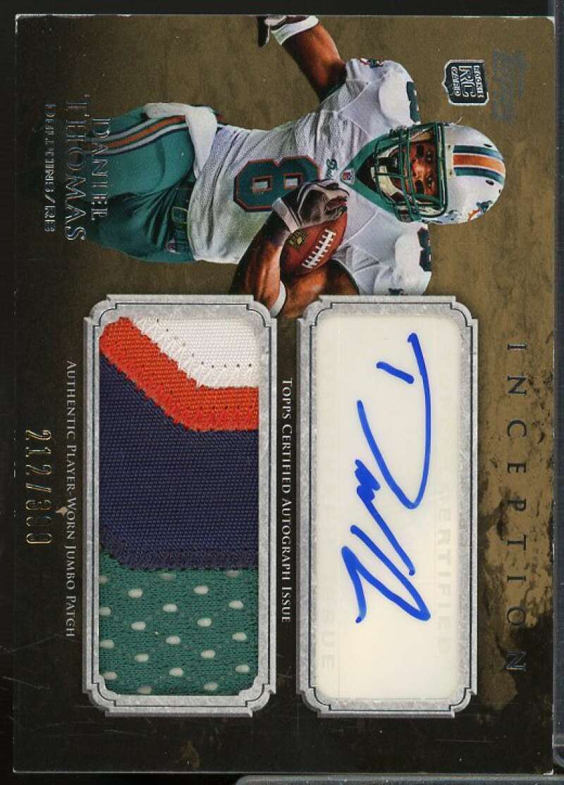 Daniel Thomas Rookie 2011 Topps Inception Rookie Jumbo Patch Autographs #AJPDT  Image 1